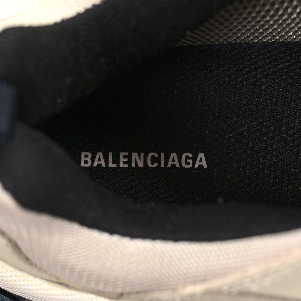 Balenciaga Fabric Mesh Womens Triple S Sneakers 38 Beige Black