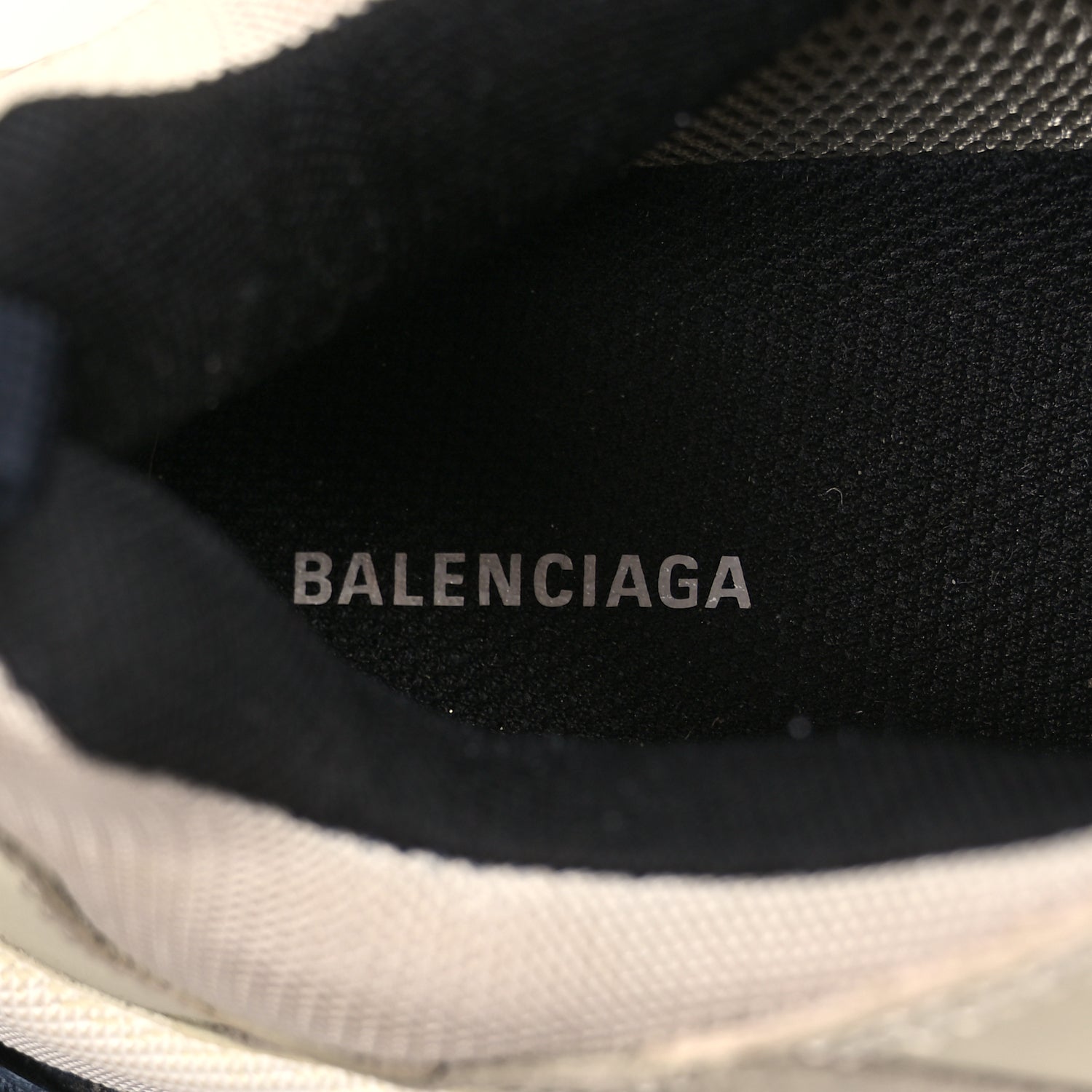 Balenciaga Fabric Mesh Womens Triple S Sneakers 38 Beige Black