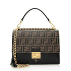 Fendi FF Embossed Calfskin Kan I Medium Shoulder Bag (SHF-21719)