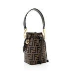 Fendi FF Embossed Calfskin Mon Tresor Mini Bucket Bag (SHF-18974)