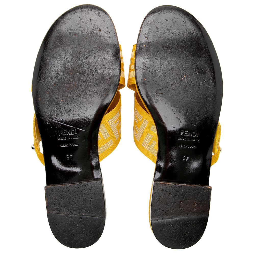 Fendi FF Slide Sandals - Size 7 / 37 (SHF-17944)