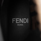 Fendi FF Stretch Fabric Calfskin Rockoko Biker Boots - Size 9.5 / 39.5