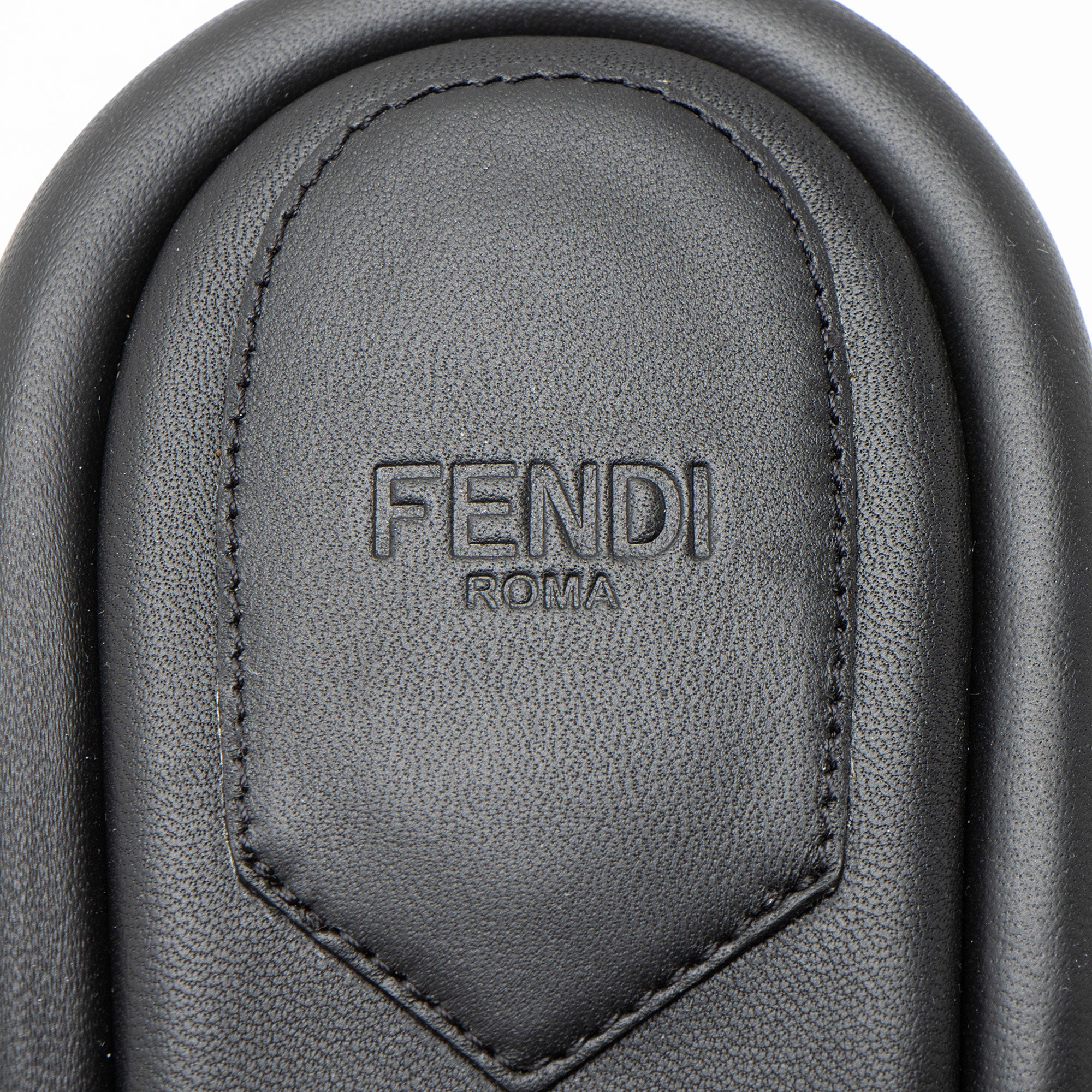 Fendi Leather Baguette FF Cutout Heel Mules - Size 7.5 / 37.5