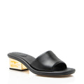 Fendi Leather Baguette FF Cutout Heel Mules - Size 7.5 / 37.5
