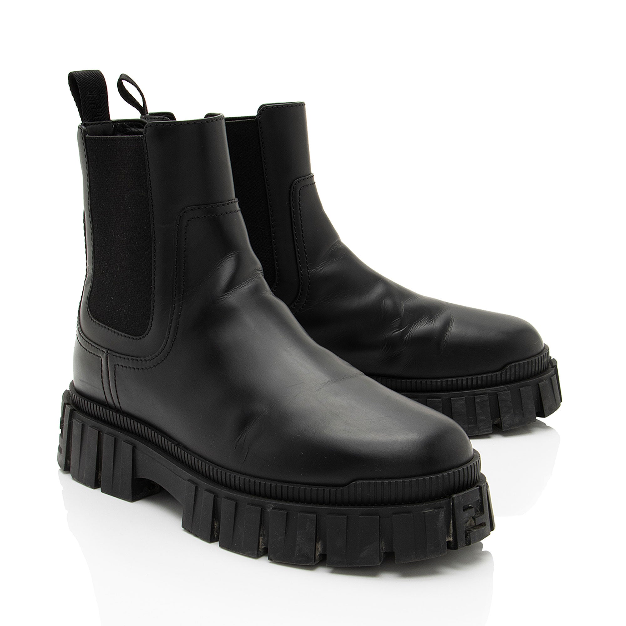 Fendi Leather Force Chelsea Boots - Size 7.5 / 37.5 (SHF-JzrAmk)