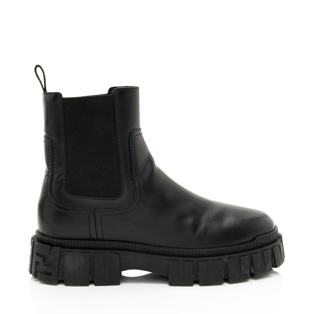 Fendi Leather Force Chelsea Boots - Size 7.5 / 37.5 (SHF-JzrAmk)