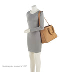 Fendi Calfskin Romano Selleria FF Handle Medium Tote (SHF-23375)