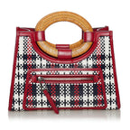 Fendi Runaway Tartan Plaid Satchel (SHG-33225)