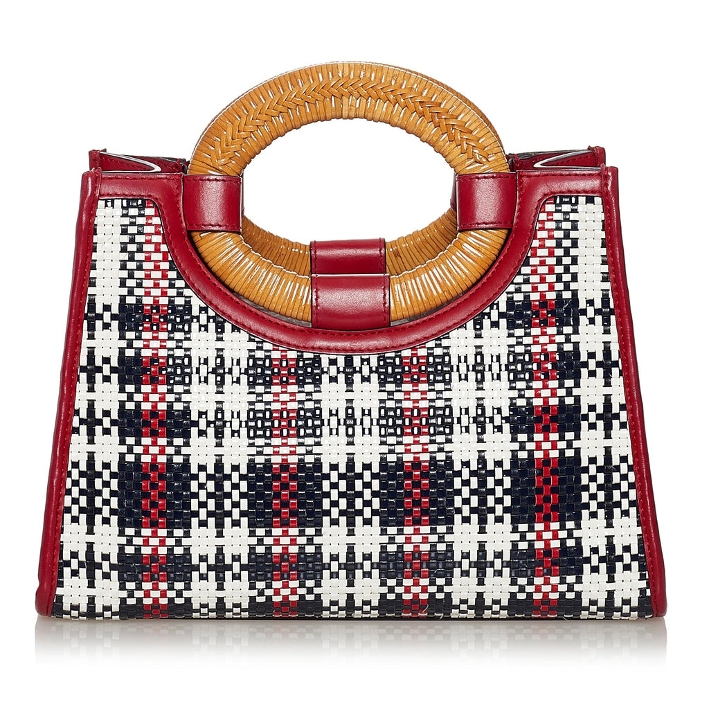 Fendi Runaway Tartan Plaid Satchel (SHG-37576)
