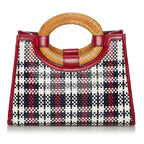 Fendi Runaway Tartan Plaid Satchel (SHG-37576)