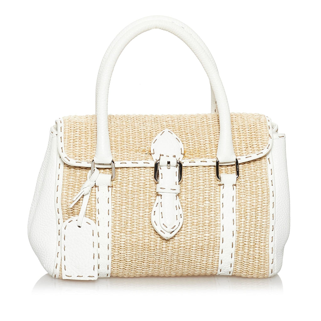 Fendi Selleria Linda Raffia Handbag (SHG-29727)