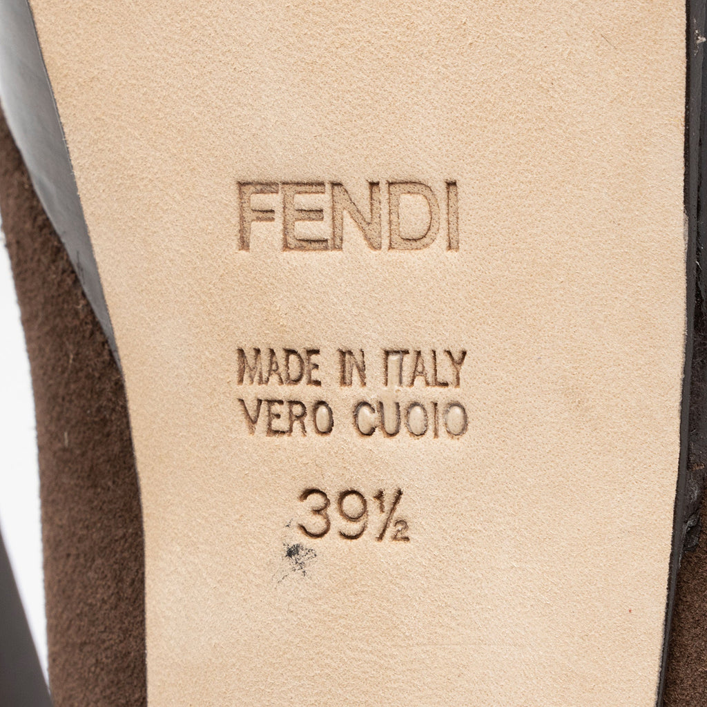 Fendi Suede Shearling Platform Ankle Boots - Size 9.5 / 39.5 (SHF-iHQvwi)