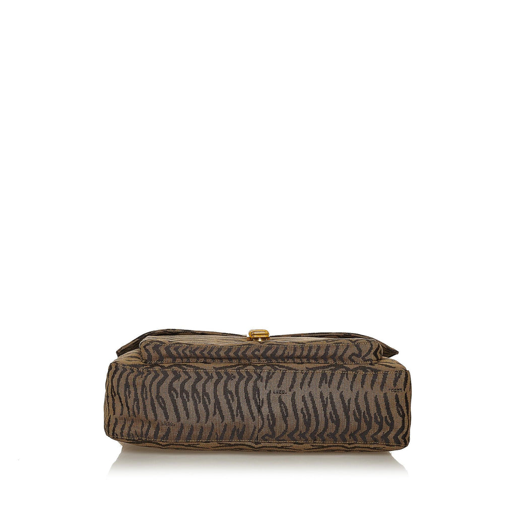 Fendi Tiger Print Canvas Shoulder Bag (SHG-37574)