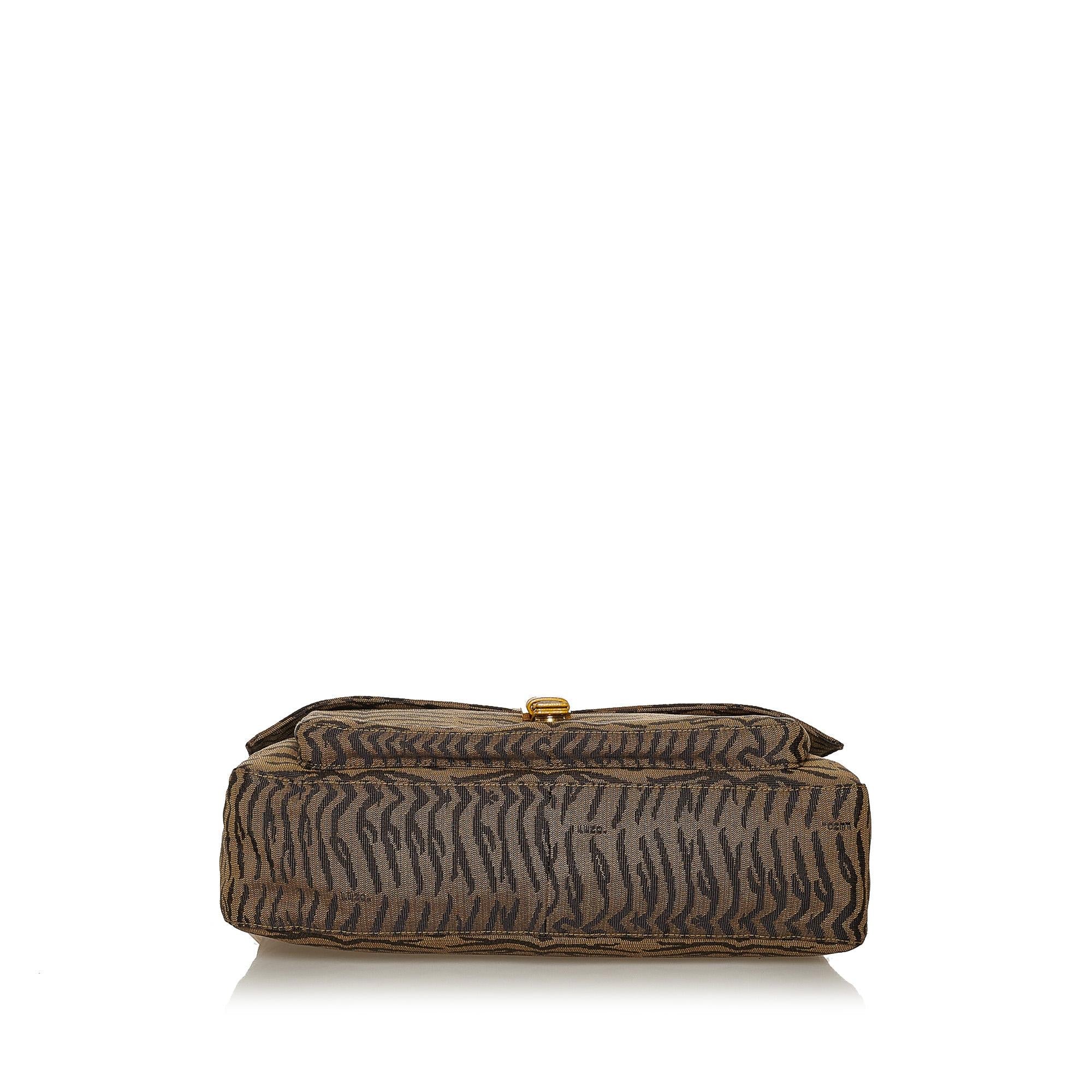 Fendi Tiger Print Canvas Shoulder Bag (SHG-37574)