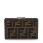 Fendi Vintage Zucca Bifold Kiss-Lock Compact Wallet (SHF-22375)
