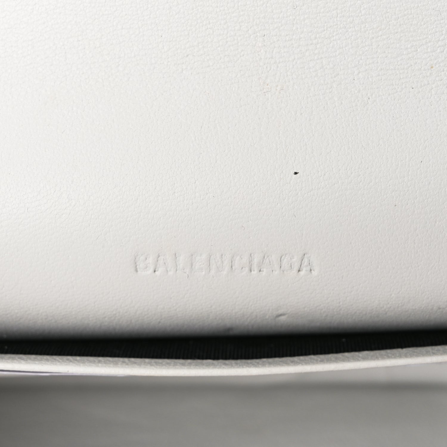 Balenciaga Extra Supple Calfskin Crocodile Embossed Gossip Wallet On Chain Optic White