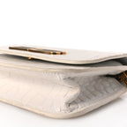 Balenciaga Extra Supple Calfskin Crocodile Embossed Gossip Wallet On Chain Optic White