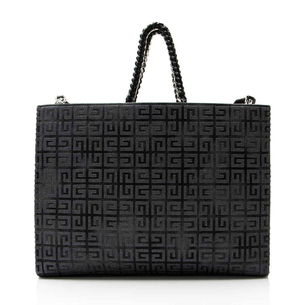 Givenchy 4G Embroidered Canvas Chain Medium G-Tote