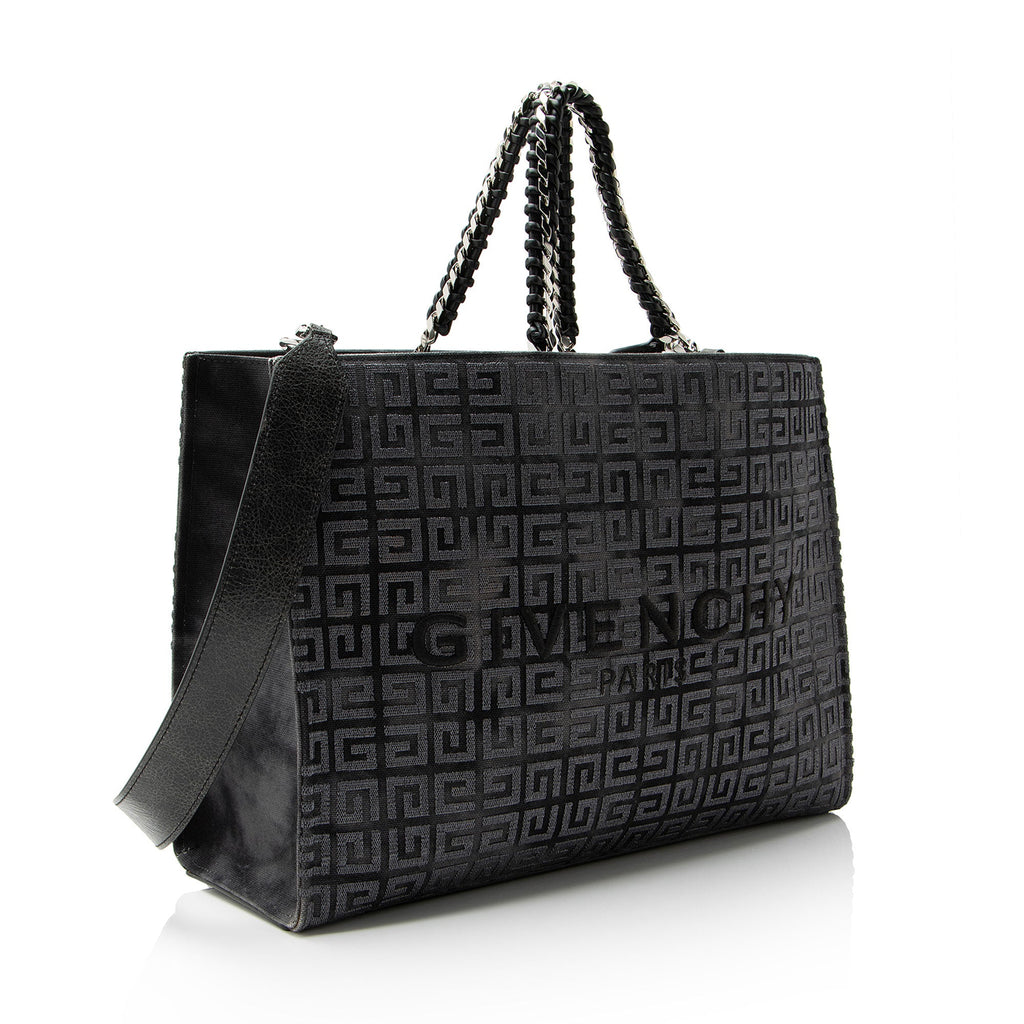 Givenchy 4G Embroidered Canvas Chain Medium G-Tote