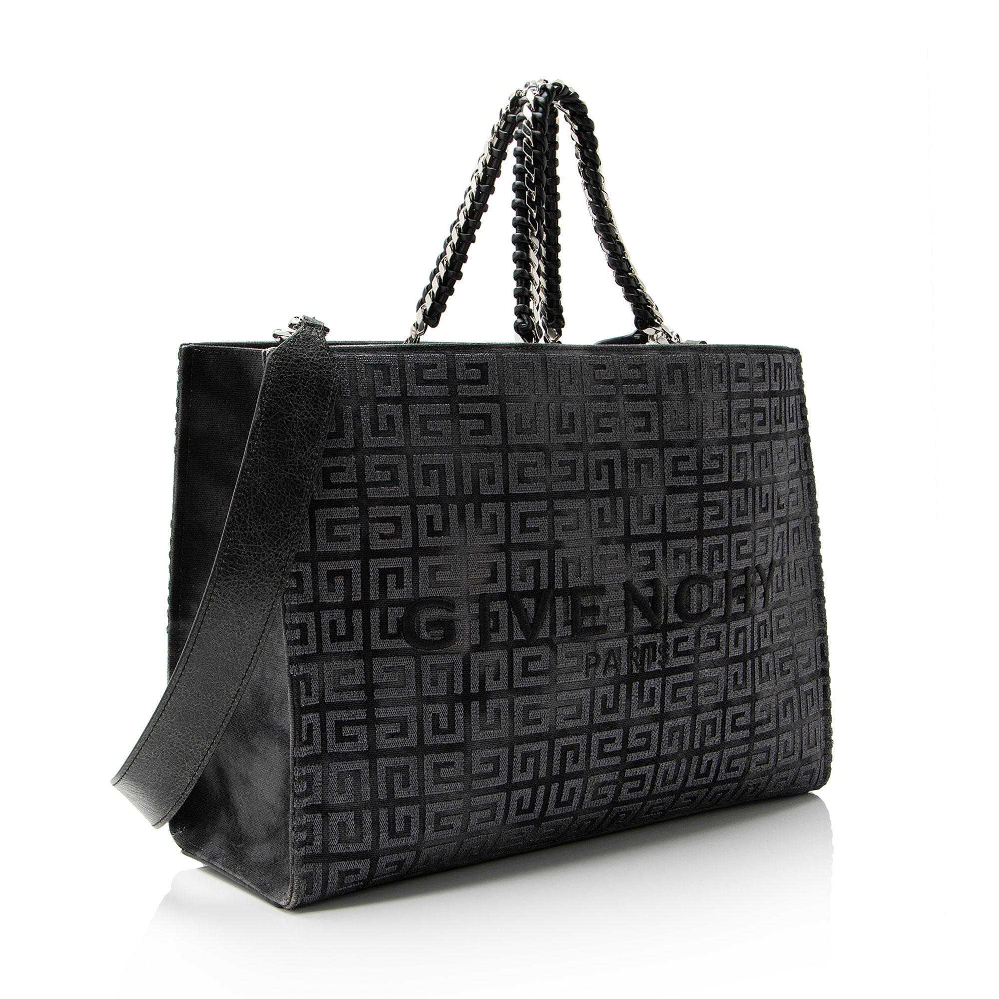 Givenchy 4G Embroidered Canvas Chain Medium G-Tote