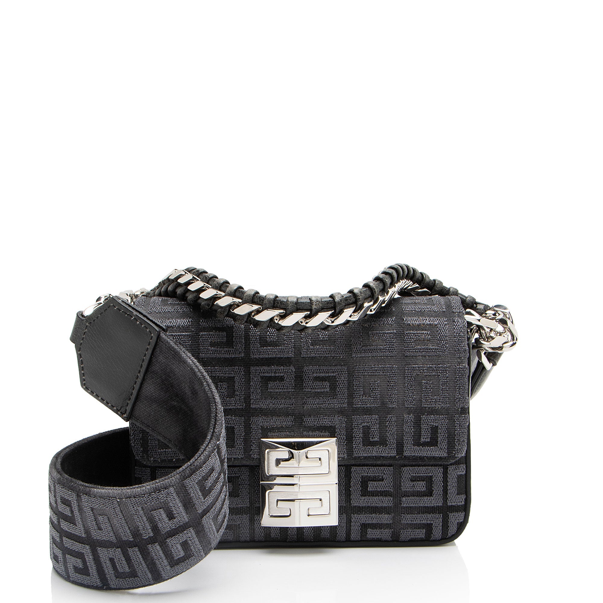 Givenchy 4G Embroidered Canvas 4G Small Shoulder Bag