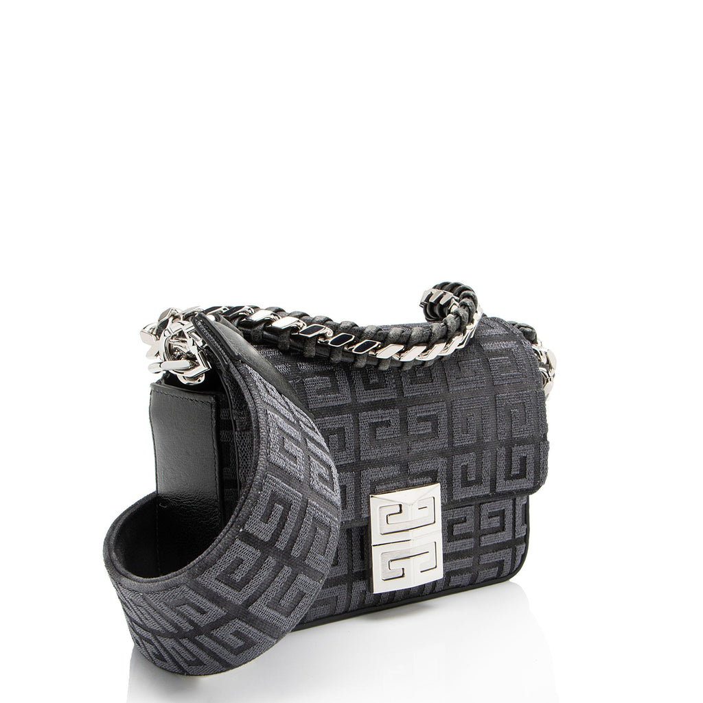 Givenchy 4G Embroidered Canvas 4G Small Shoulder Bag
