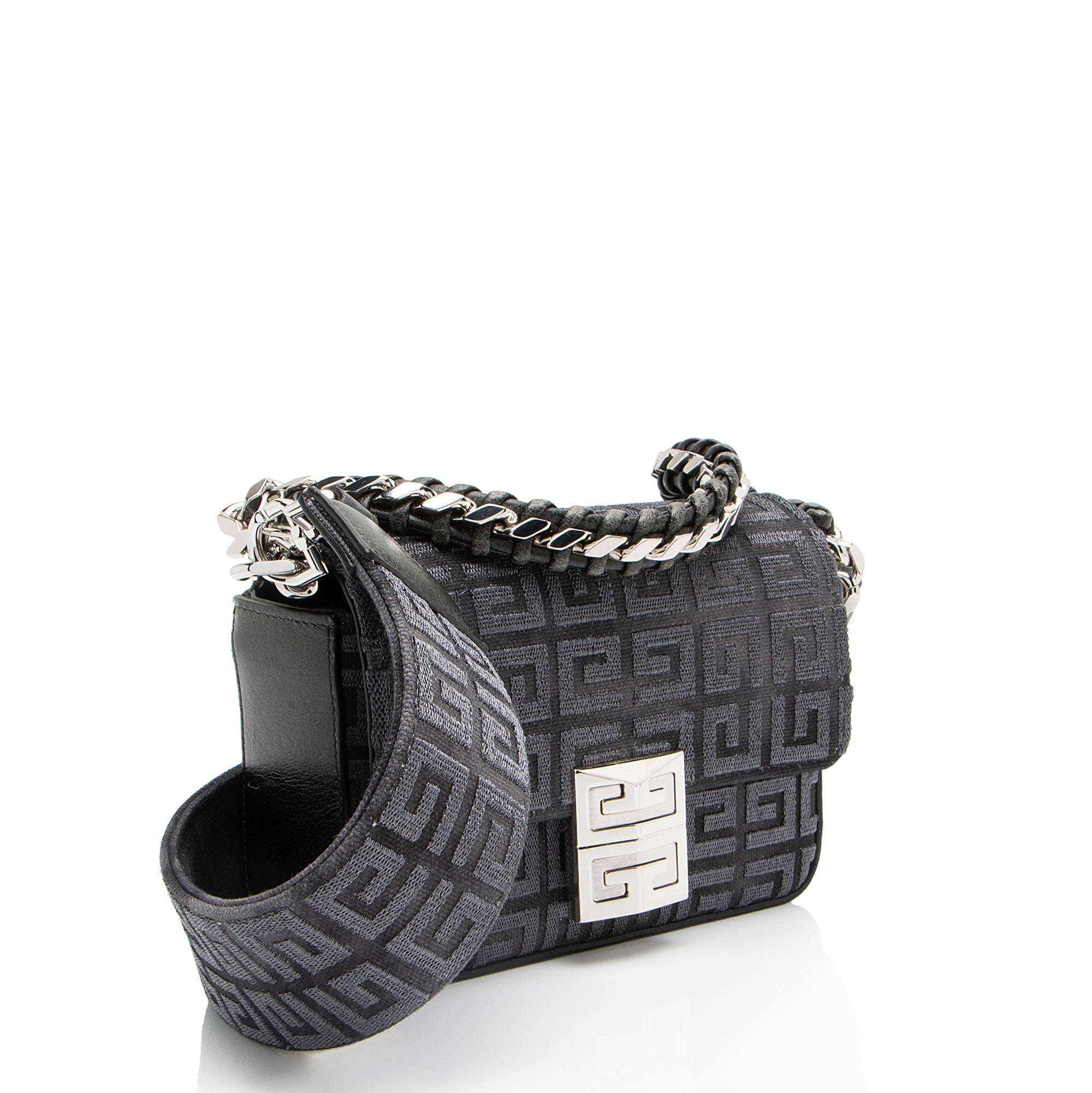 Givenchy 4G Embroidered Canvas 4G Small Shoulder Bag