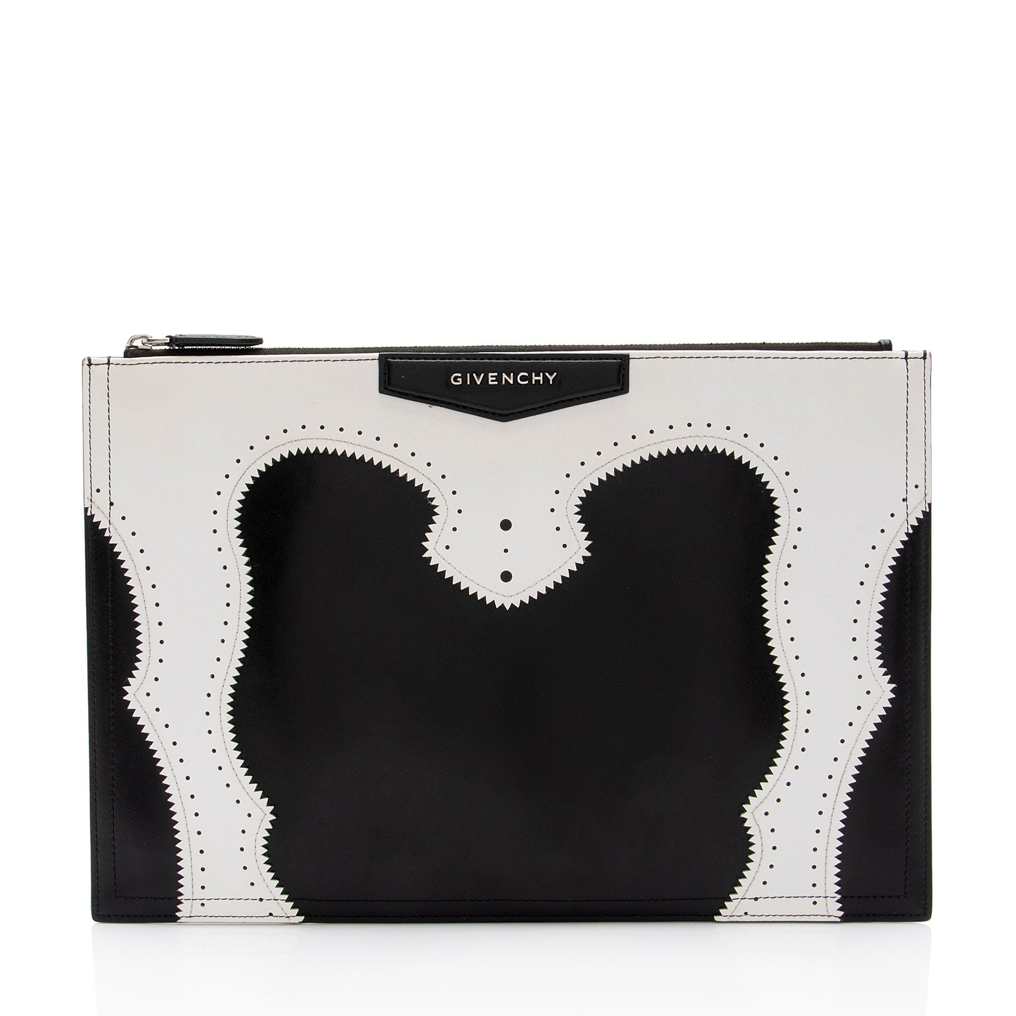 Givenchy Brogue Leather Antigona Zip Pouch (SHF-2iBJP6)