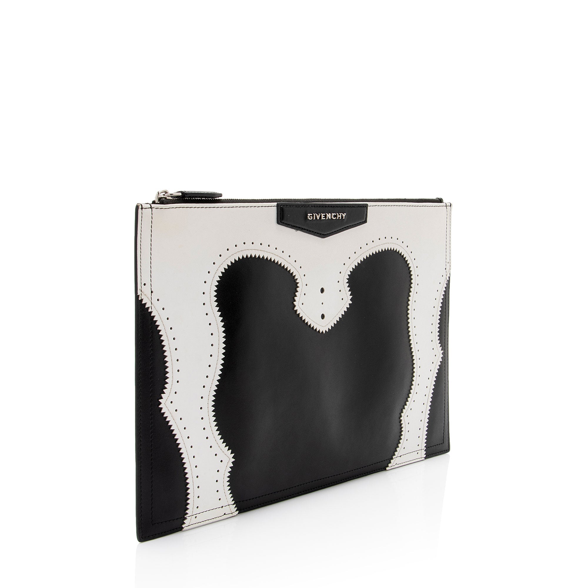Givenchy Brogue Leather Antigona Zip Pouch (SHF-2iBJP6)