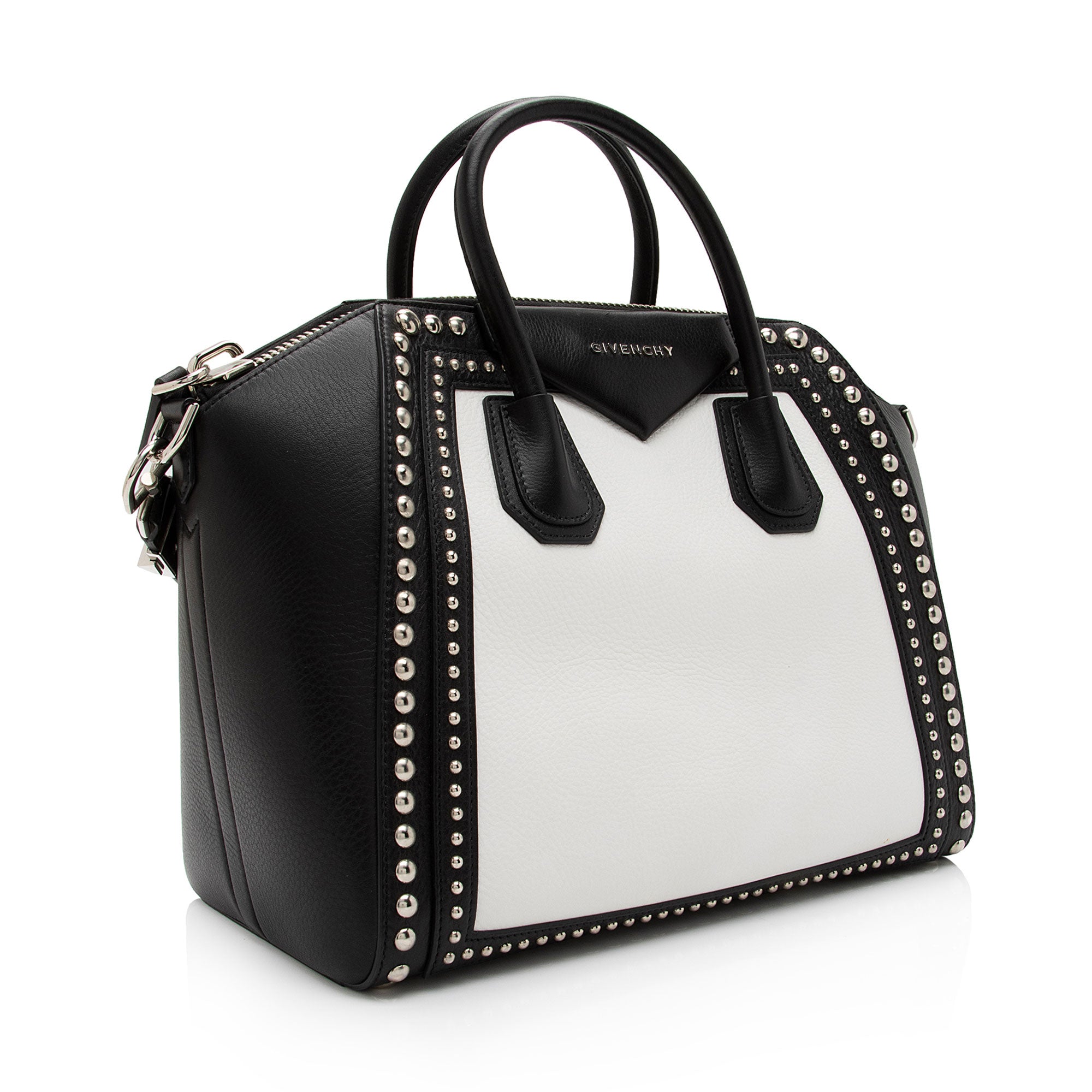 Givenchy Calfskin Bi Color Studded Antigona Medium Satchel