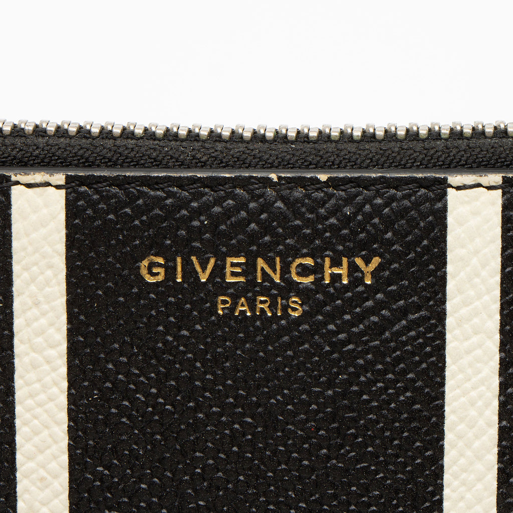 Givenchy Calfskin Striped Zip Pouch