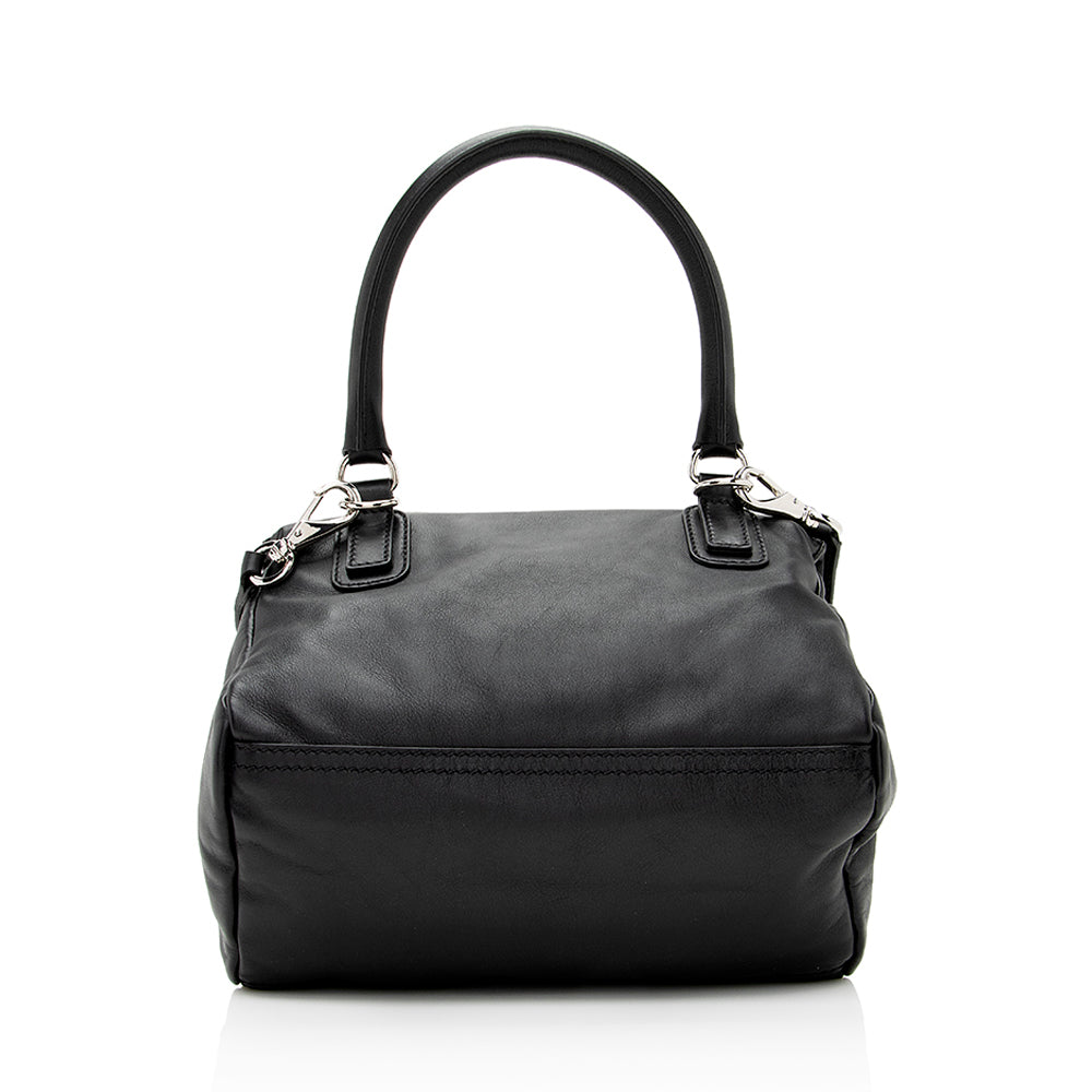 Givenchy Calfskin Velvet Logo Pandora Small Shoulder Bag (SHF-21572)