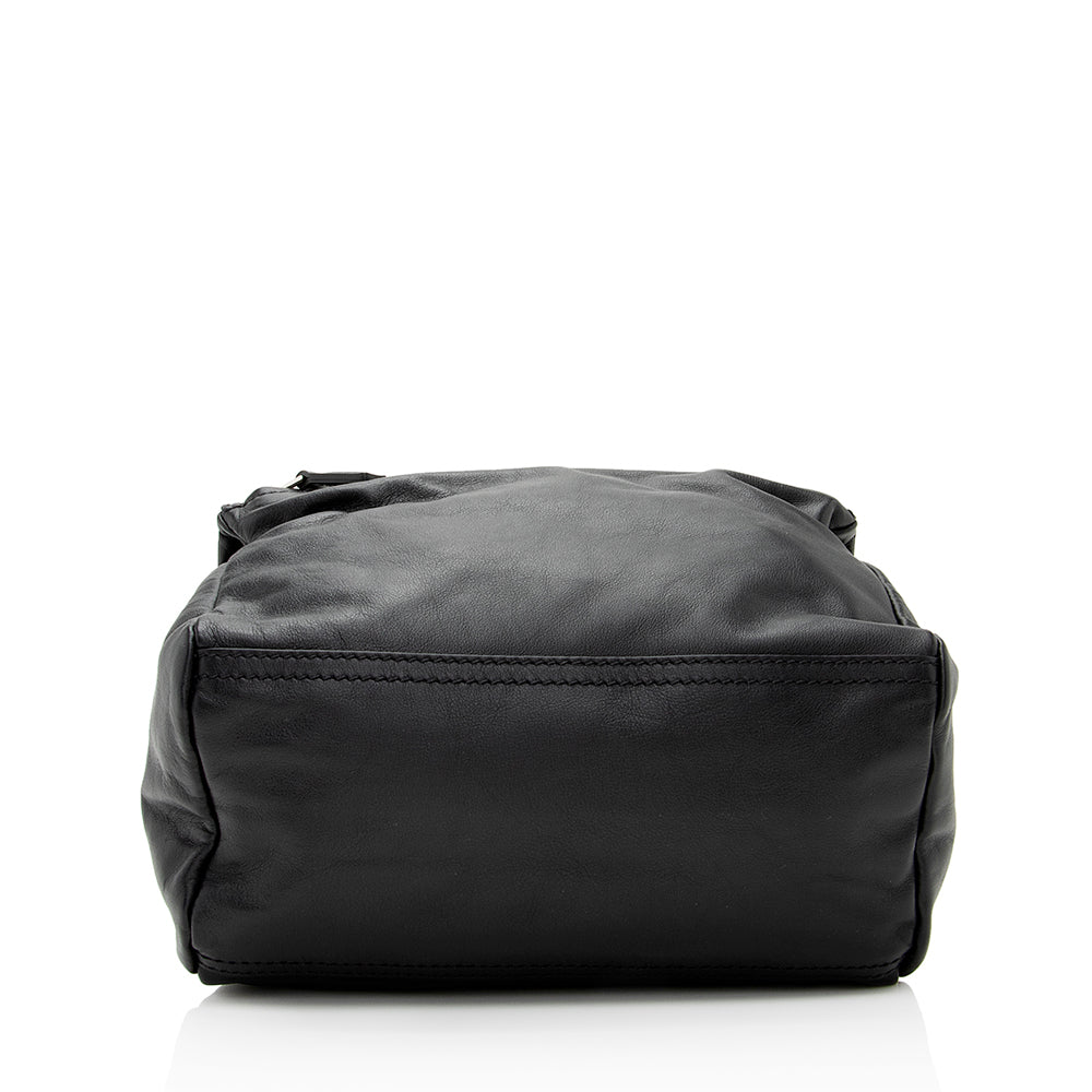 Givenchy Calfskin Velvet Logo Pandora Small Shoulder Bag (SHF-21572)