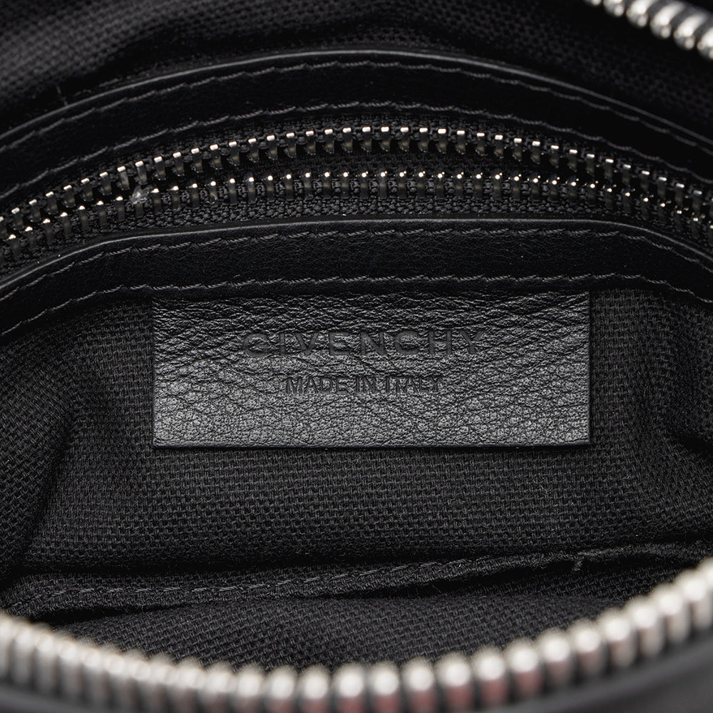 Givenchy Calfskin Velvet Logo Pandora Small Shoulder Bag (SHF-21572)