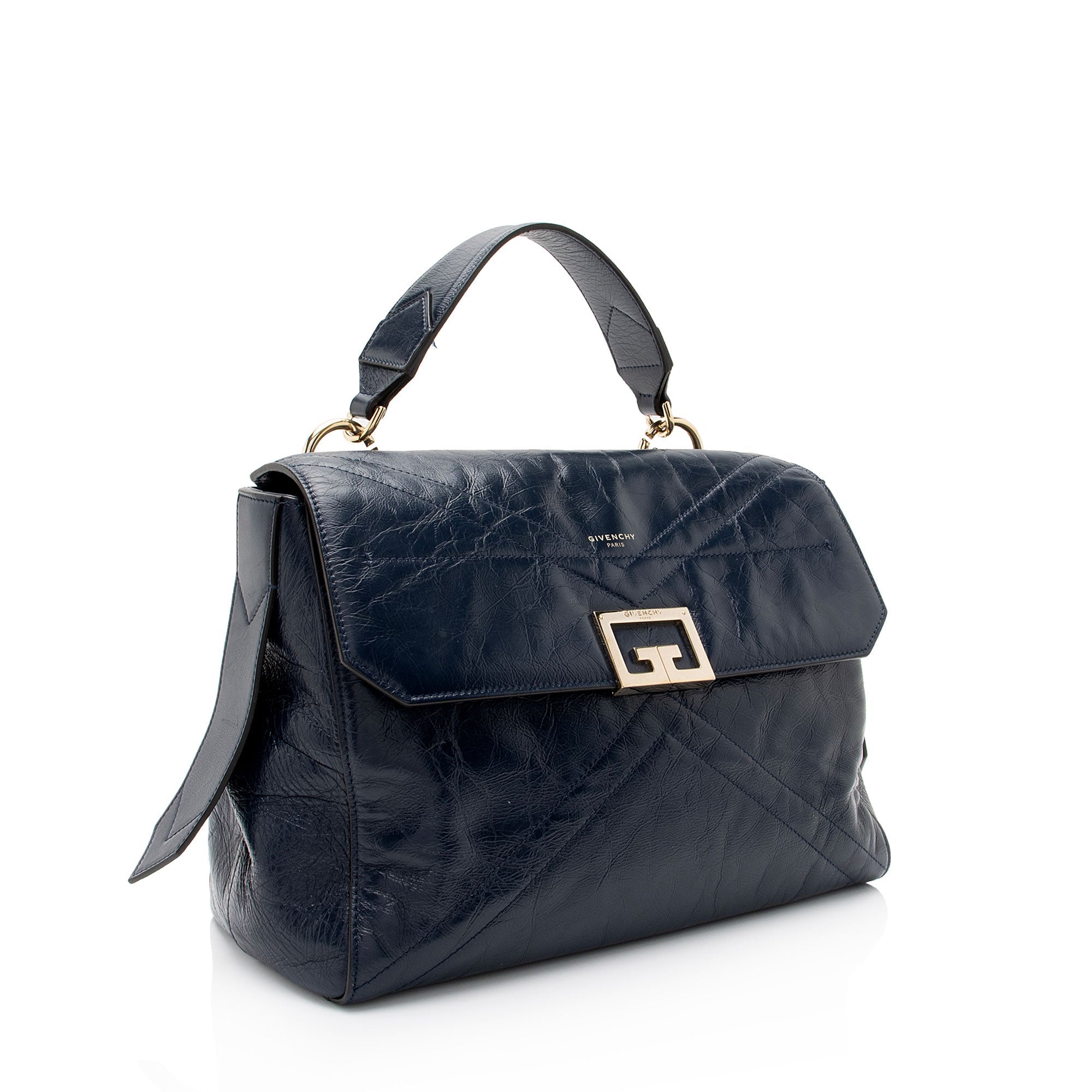 Givenchy Crinkled Patent Leather ID Medium Flap Bag (SHF-ElRXOM)