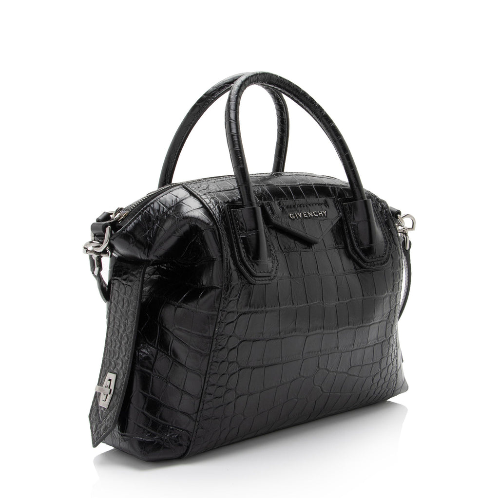Givenchy Croc Embossed Calfskin Soft Antigona Small Satchel (SHF-u5gp2n)
