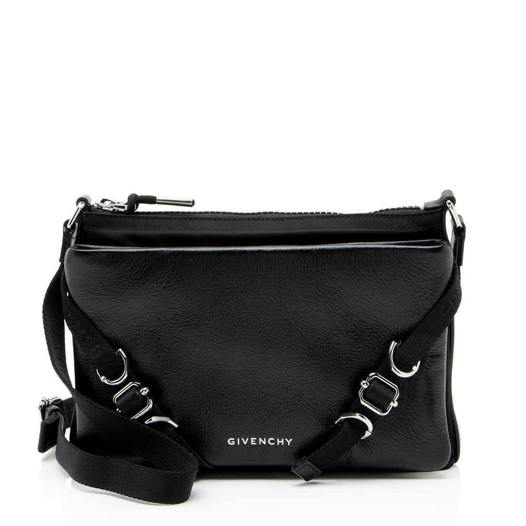 Givenchy Grained Leather Nylon Voyou Skinny Crossbody