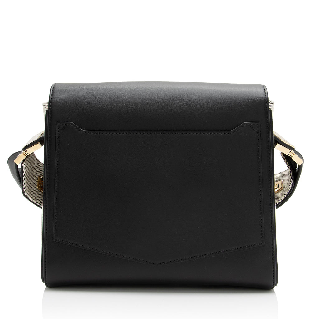 Givenchy Leather Canvas Eden Medium Shoulder Bag (SHF-23474)