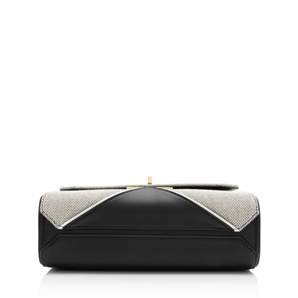 Givenchy Leather Canvas Eden Medium Shoulder Bag (SHF-23474)
