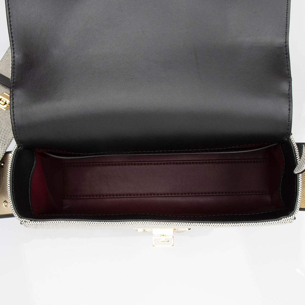 Givenchy Leather Canvas Eden Medium Shoulder Bag (SHF-23474)