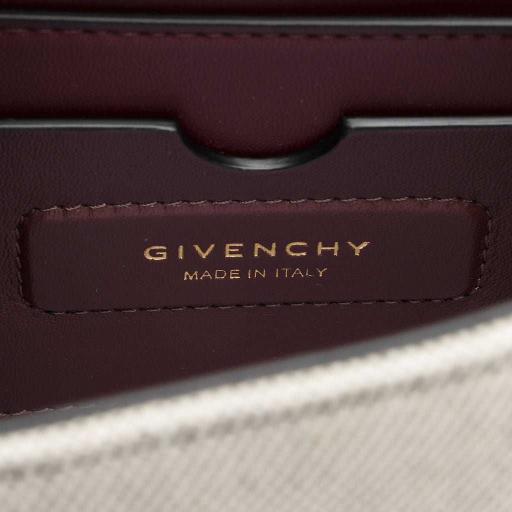 Givenchy Leather Canvas Eden Medium Shoulder Bag (SHF-23474)