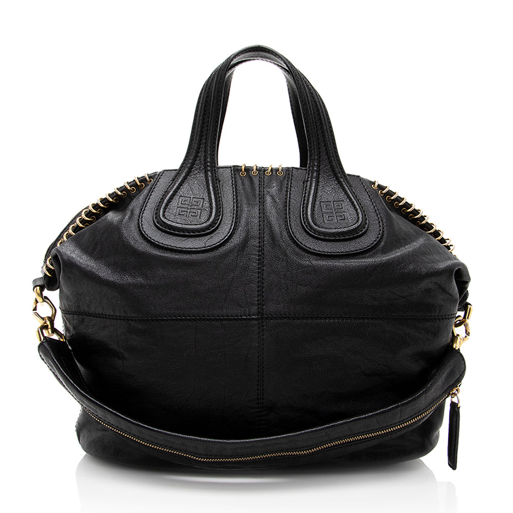 Givenchy Leather Ring Nightingale Medium Satchel (SHF-17880)