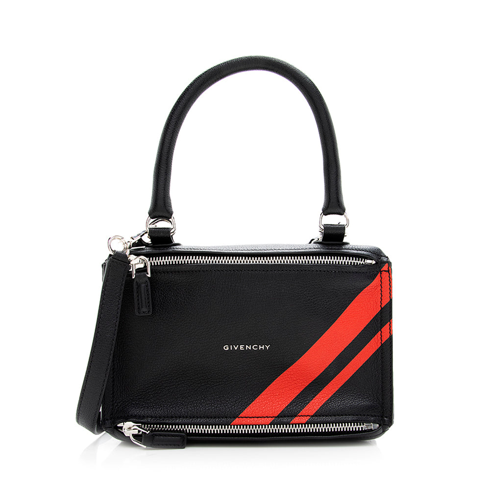 Givenchy Leather Striped Pandora Small Satchel (SHF-19640)