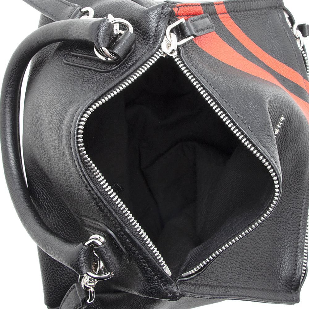 Givenchy Leather Striped Pandora Small Satchel (SHF-19640)