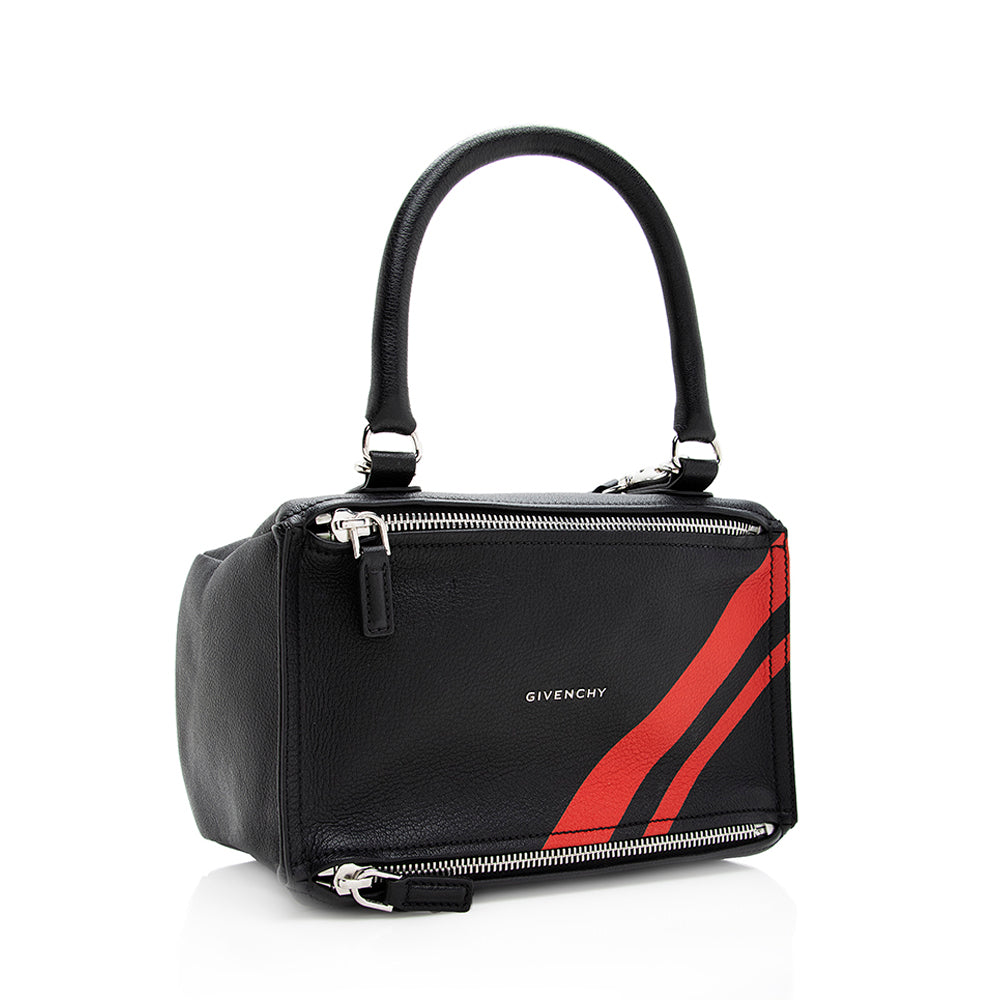 Givenchy Leather Striped Pandora Small Satchel (SHF-19640)
