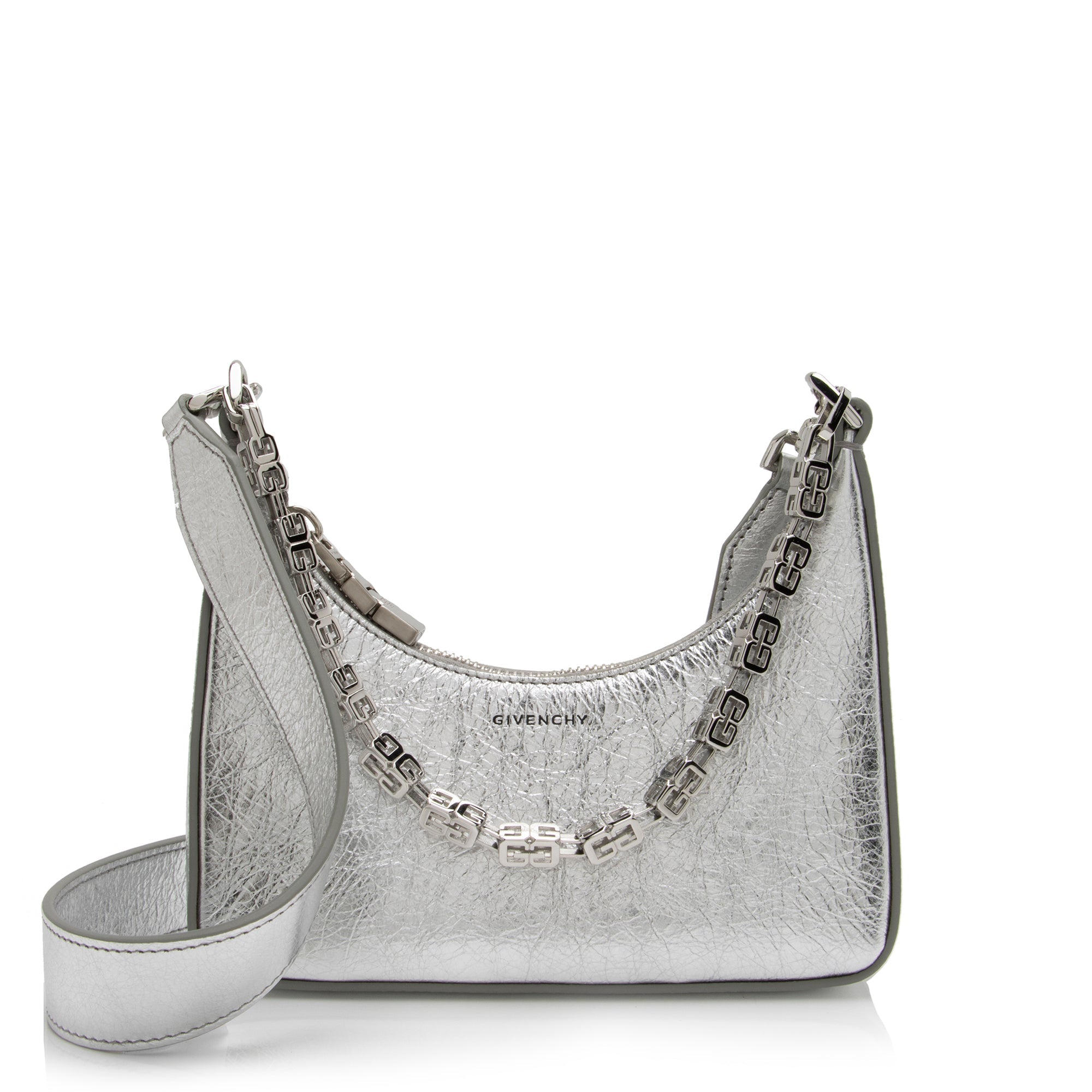 Givenchy Metallic Calfskin Moon Cut Out Mini G Cube Chain Bag (SHF-cJqTKf)