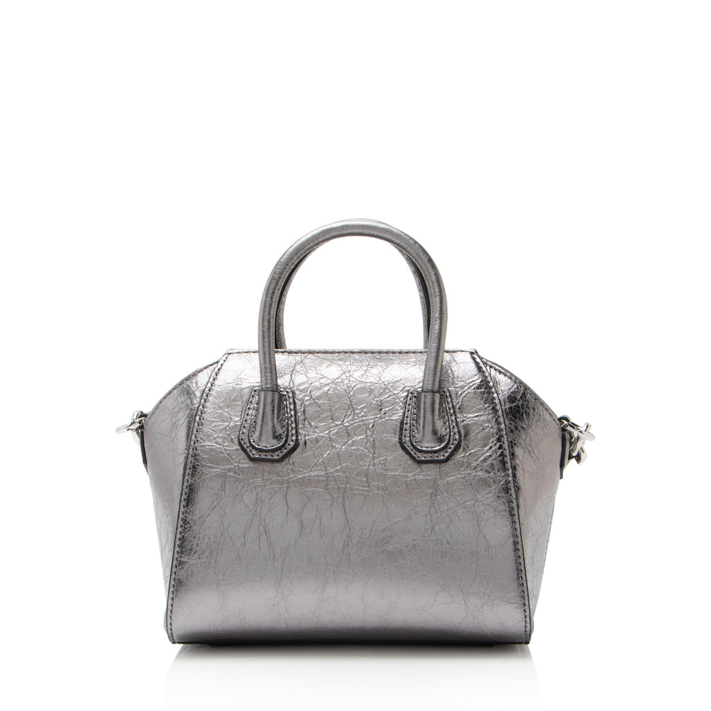 Givenchy Metallic Laminated Lambskin Antigona Toy Satchel