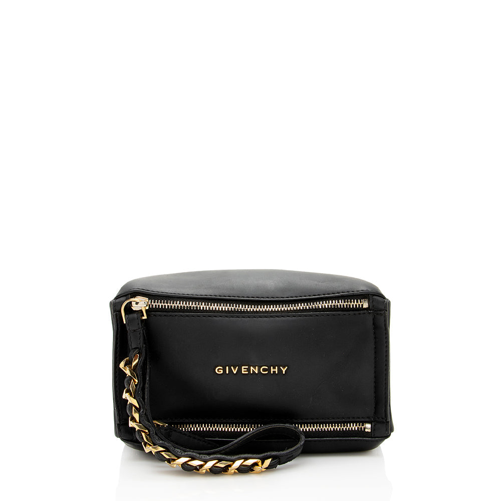 Givenchy Rubber Effect Calfskin Pandora Wristlet (SHF-19457)