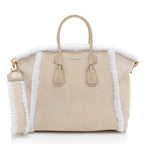 Givenchy Suede Shearling Antigona Small Satchel (SHF-JX84jh)