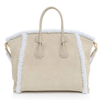 Givenchy Suede Shearling Antigona Small Satchel (SHF-aB1k6L)